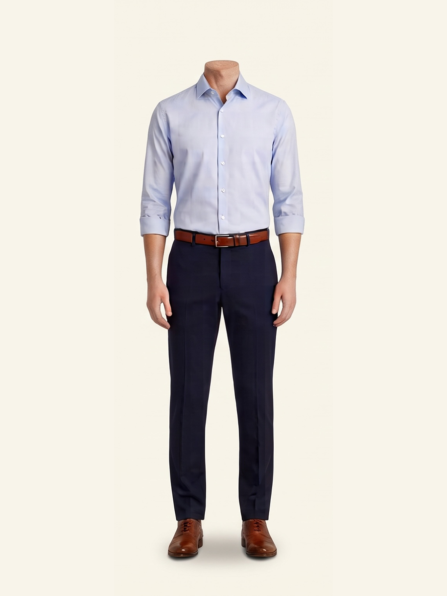 traje azul claro